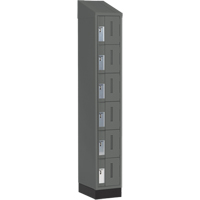 Concorde Heavy-Duty Lockers, 6 -tier, 12" x 18" x 82", Steel, Charcoal, Welded (Assembled) Nassau Supply