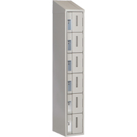 Concorde Heavy-Duty Lockers, 6 -tier, 12" x 18" x 78", Steel, Grey, Welded (Assembled) Nassau Supply