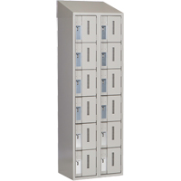 Concorde Heavy-Duty Lockers, 6 -tier, Bank of 2, 24" x 18" x 78", Steel, Grey, Welded (Assembled) Nassau Supply