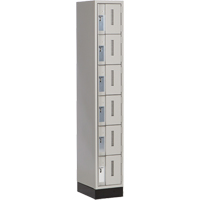 Concorde Heavy-Duty Lockers, 6 -tier, 12" x 18" x 76", Steel, Grey, Welded (Assembled) Nassau Supply