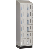 Concorde Heavy-Duty Lockers, 6 -tier, Bank of 2, 24" x 18" x 82", Steel, Grey, Welded (Assembled) Nassau Supply