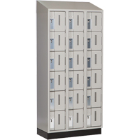 Concorde Heavy-Duty Lockers, 6 -tier, Bank of 3, 36" x 18" x 82", Steel, Grey, Welded (Assembled) Nassau Supply