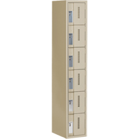 Concorde Heavy-Duty Lockers, 6 -tier, 12" x 18" x 72", Steel, Beige, Welded (Assembled) Nassau Supply