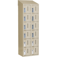 Concorde Heavy-Duty Lockers, 6 -tier, Bank of 2, 24" x 18" x 78", Steel, Beige, Welded (Assembled) Nassau Supply