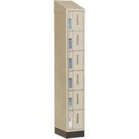 Concorde Heavy-Duty Lockers, 6 -tier, 12" x 18" x 82", Steel, Beige, Welded (Assembled) Nassau Supply