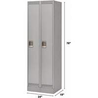 Casiers, Bloc de 2, 24" x 18" x 76", Acier, Gris, D&eacute;mont&eacute; Nassau Supply