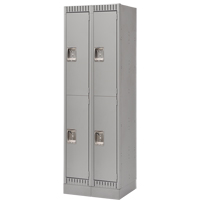 Casiers, 2 niveaux, Bloc de 2, 24" x 18" x 76", Acier, Gris, D&eacute;mont&eacute; Nassau Supply