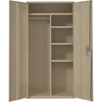 Armoire de rangements combin&eacute;s, Acier, 6 Tablettes, 72" h x 36" la x 18" P, Beige Nassau Supply