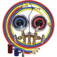 Jeu de manom&egrave;tres collecteurs en laiton avec coupleurs Nassau Supply