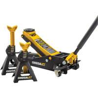 Magic Lift Service Jack & Jack Stands Combo Set, 3 Ton(s)/2.5 Ton(s) Capacity, 3-7/20" Lowered, 19-3/10" Raised, Manual Hydraulic Nassau Supply