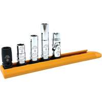 Jeu de douilles chrom&eacute;es avec rail, 5 Morceaux, Prise de 1/4" Nassau Supply