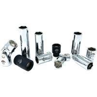 Jeu de douilles chrom&eacute;es avec rail, 10 Morceaux, Prise de 1/4"/3/8" Nassau Supply