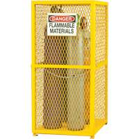 Gas Cylinder Storage Cabinet, 9 Cylinder Capacity, 30" W x 30" D x 71-3/4" H, Yellow Nassau Supply