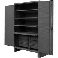 Extra Heavy-Duty Slide-Out Shelf Cabinet, Steel, 4 Shelves, 78" H x 48" W x 24" D, Grey Nassau Supply