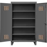 Heavy-Duty Outdoor Cabinet, Steel, 4 Shelves, 78" H x 48" W x 24" D, Grey Nassau Supply