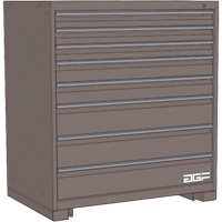 Armoire &agrave; tiroirs modulaire, 8 tiroirs, 36" la x 28" p x 40" h, Gris Nassau Supply