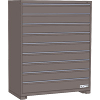 Armoire &agrave; tiroirs modulaire, 9 tiroirs, 24" la x 24" p x 60" h, Gris Nassau Supply
