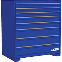 Armoire &agrave; tiroirs modulaire, 8 tiroirs, 24" la x 24" p x 40" h, Bleu Nassau Supply