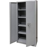 Storage Cabinet, Steel, 4 Shelves, 66" H x 30" W x 15" D, Grey Nassau Supply