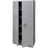 Storage Cabinet, Steel, 4 Shelves, 66" H x 30" W x 15" D, Grey Nassau Supply