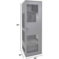 Gear Locker with Door, Steel, 24" W x 24" D x 72" H, Grey Nassau Supply