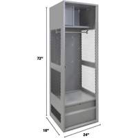 Gear Locker, Steel, 24" W x 18" D x 72" H, Grey Nassau Supply