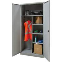 Combination Storage Cabinet, 36" W x 18" D x 72" H, Grey Nassau Supply