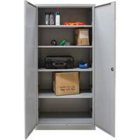 Hi-Boy Storage Cabinet, Steel, 4 Shelves, 72" H x 36" W x 18" D, Grey Nassau Supply