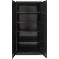 Armoire de rangement Hi-Boy, Acier, 4 Tablettes, 72" h x 36" la x 18" P, Noir Nassau Supply