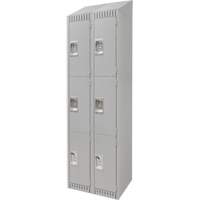 Casiers, 3 niveaux, Bloc de 2, 24" x 18" x 82", Acier, Gris, D&eacute;mont&eacute; Nassau Supply