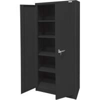 Storage Cabinet, Steel, 4 Shelves, 66" H x 30" W x 15" D, Black Nassau Supply