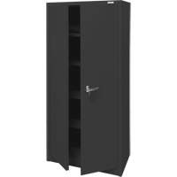 Storage Cabinet, Steel, 4 Shelves, 66" H x 30" W x 15" D, Black Nassau Supply