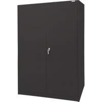 Armoire d'entreposage, Acier, 4 Tablettes, 78" h x 48" la x 24" P, Noir Nassau Supply