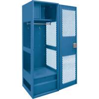 Gear Locker with Door, Steel, 24" W x 18" D x 72" H, Dark Blue Nassau Supply