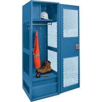 Gear Locker with Door, Steel, 24" W x 18" D x 72" H, Dark Blue Nassau Supply