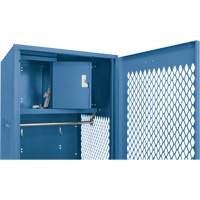 Gear Locker with Door, Steel, 24" W x 18" D x 72" H, Dark Blue Nassau Supply