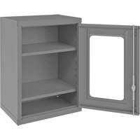 Wall-Mountable Storage Cabinet with Clearview Doors, 26-15/16" H x 18-1/8" W x 13-11/16" D, 2 Shelves, Steel, Grey Nassau Supply