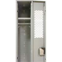 Casiers ventil&eacute;s, 12" x 18" x 88", Acier, Gris, D&eacute;mont&eacute;, Perfor&eacute; Nassau Supply