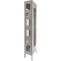 Casiers ventil&eacute;s, 2 niveaux, 12" x 18" x 78", Acier, Gris, D&eacute;mont&eacute;, Perfor&eacute; Nassau Supply