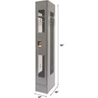 Casiers ventil&eacute;s, 12" x 18" x 78", Acier, Gris, D&eacute;mont&eacute;, Perfor&eacute; Nassau Supply