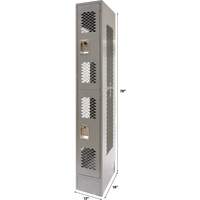 Casiers ventil&eacute;s, 2 niveaux, 12" x 18" x 78", Acier, Gris, D&eacute;mont&eacute;, Perfor&eacute; Nassau Supply