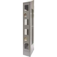 Casiers ventil&eacute;s, 2 niveaux, 12" x 18" x 88", Acier, Gris, D&eacute;mont&eacute;, Perfor&eacute; Nassau Supply