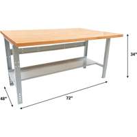 Industrial Modular Workbench, 1000 lbs. Cap., 72" W x 48" D Nassau Supply