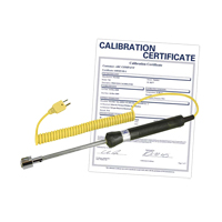 Surface Thermocouple Probe with Calibration Certificate, 500 °C (932°F) Max. Temp. Nassau Supply