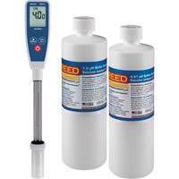 Long Stem pH Meter & 4pH/7pH Buffer Solution Kit Nassau Supply