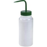 Flacon de lavage en poly&eacute;thyl&egrave;ne &agrave; large goulot avec bouchon en polypropyl&egrave;ne vert Nassau Supply