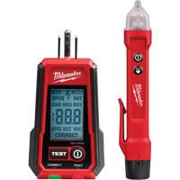 Voltage Detector with LED & GFCI Receptacle Tester Kit, 50 V - 1000 V, Display & Sound Alert Nassau Supply