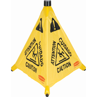 Pop-Up Safety Cone, Trilingual With Pictogram Nassau Supply