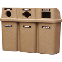 Recycling Containers Bullseye™, Curbside, Plastic, 3 x 114L/90 US Gal. JC550 | Nassau Supply