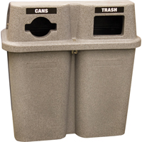 Recycling Containers Bullseye, Curbside, Plastic, 2 x 22 US gal. Nassau Supply